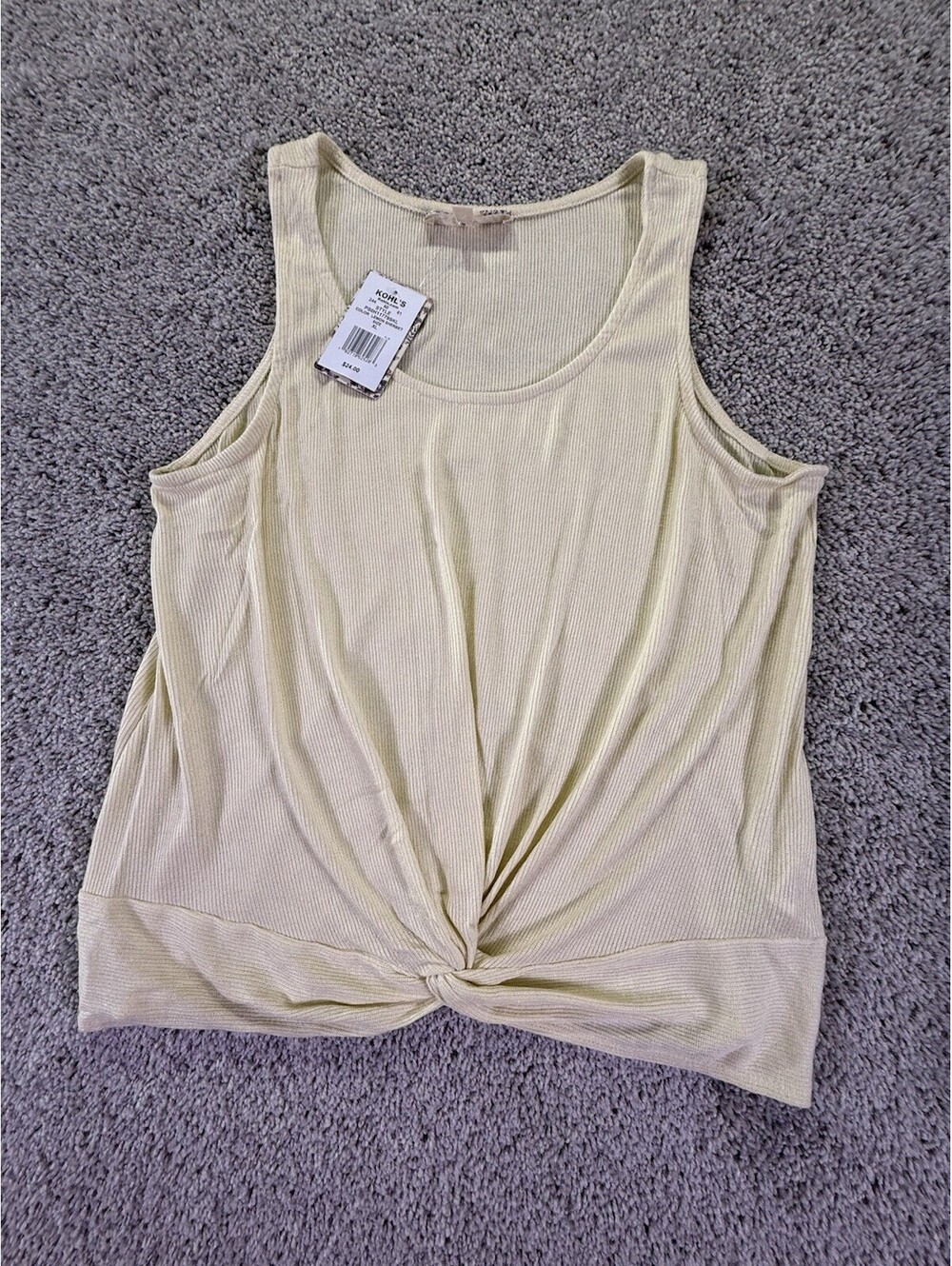 NWT Pink Republic Yellow Knit Tank Lemon Sherbet Size XL